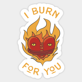 Heart In Flames Badge Vintage Tattoo Art Sticker